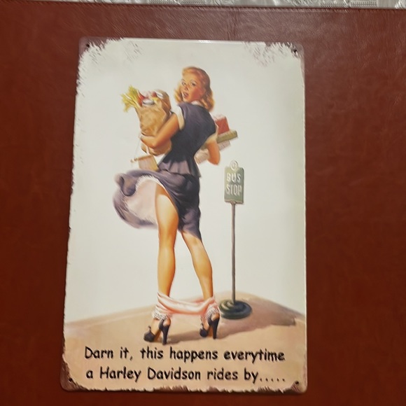 Retro Metal Tin  “Darn it,This Happens Everytime a Harley Davidson Ride By - Picture 9 of 14